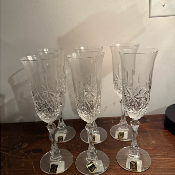 Cristal D’Arques Other - Cristal d'Arques Longchamp crystal champagne glasses - set of 6